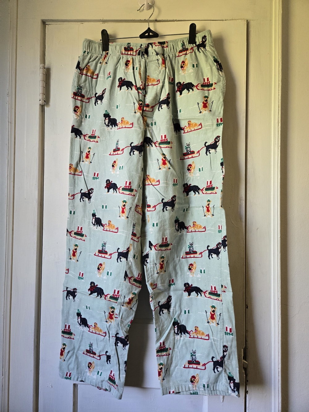 Lands' End Holiday Dog Print Flannel Pajama Pants Mens Medium